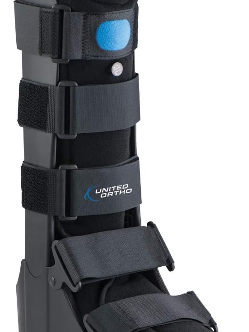United Ortho Tall Walking Boot in Black with Blue Accent Medium Brand New